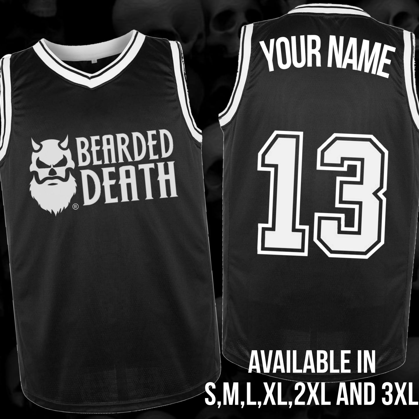BEARDED DEATH CUSTOMIZED BASKETBALL JERSEY