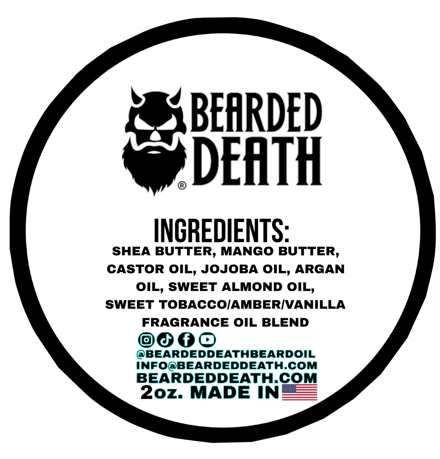 BEARDED DEATH/ BEARDED VILLAINS PA EAST 5 YEAR ANNIVERSARY COLLABORATION BEARD BUTTER 2 oz.