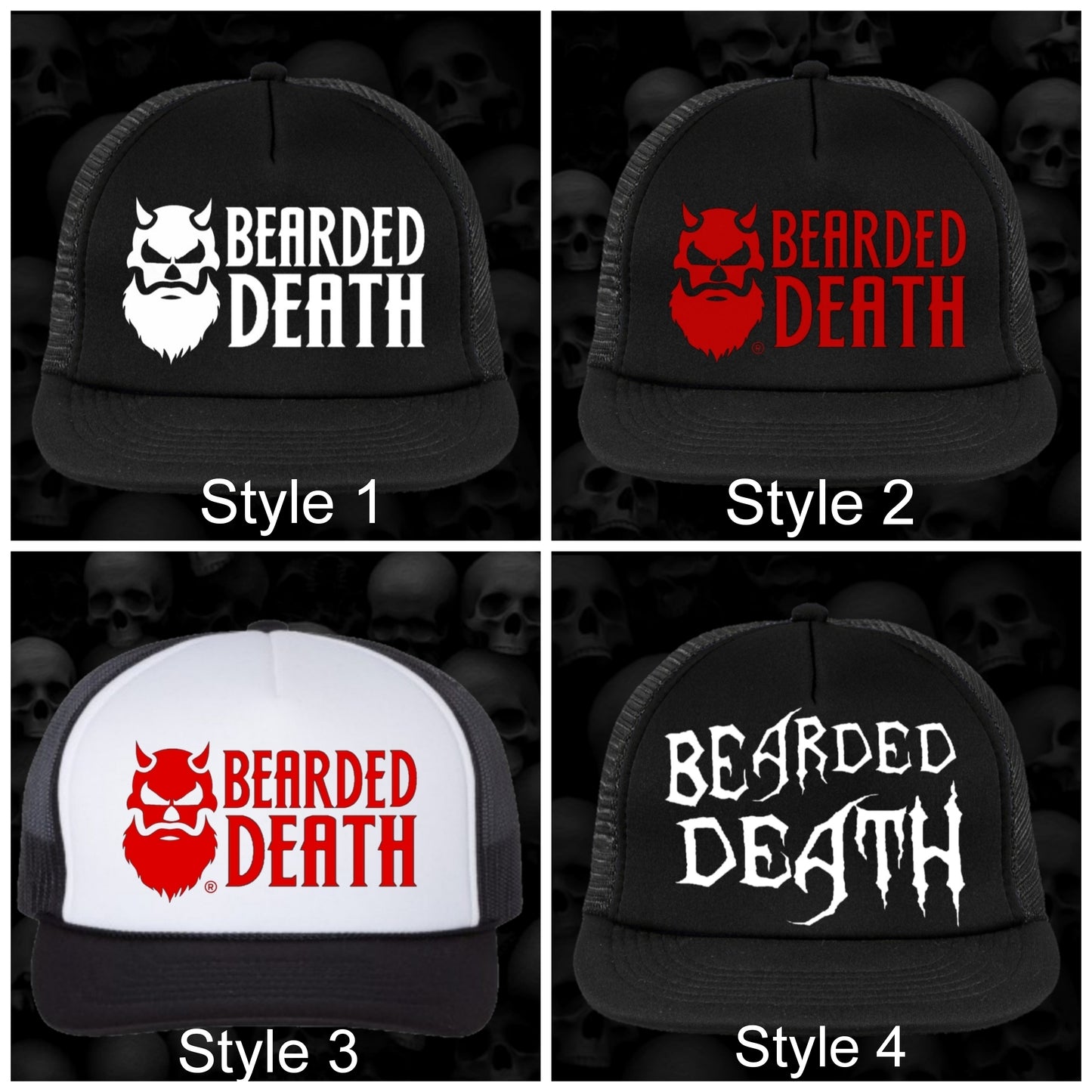 BEARDED DEATH TRUCKER HATS