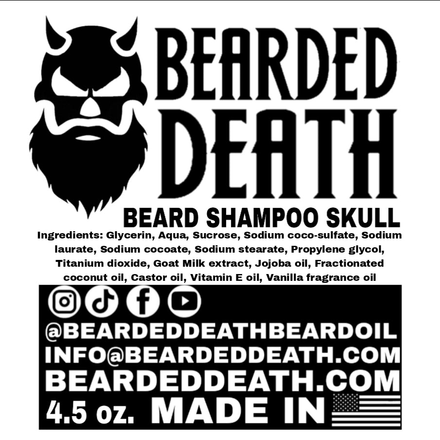 BEARDED DEATH BEARD SHAMPOO SKULL 4.5 oz.