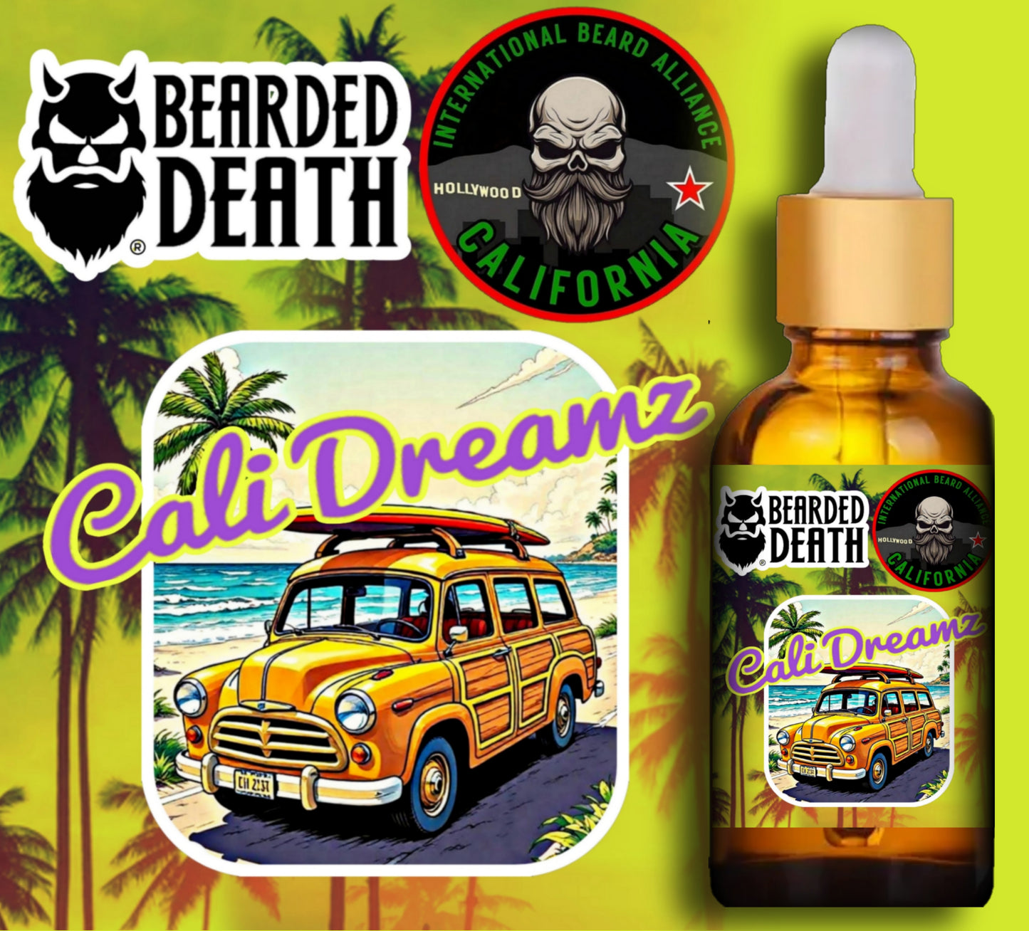 BEARDED DEATH/ IBA CALIFORNIA CALI DREAMZ COLLABORATION BEARD OIL 1 oz