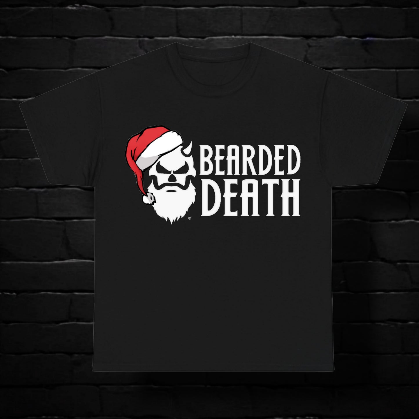 BEARDED DEATH SANTA LOGO T SHIRT