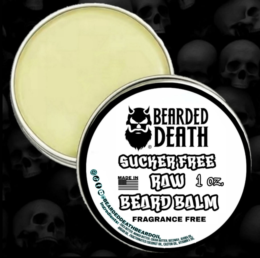 BEARDED DEATH SUCKER FREE RAW FRAGRANCE FREE BEARD BALM 1 oz