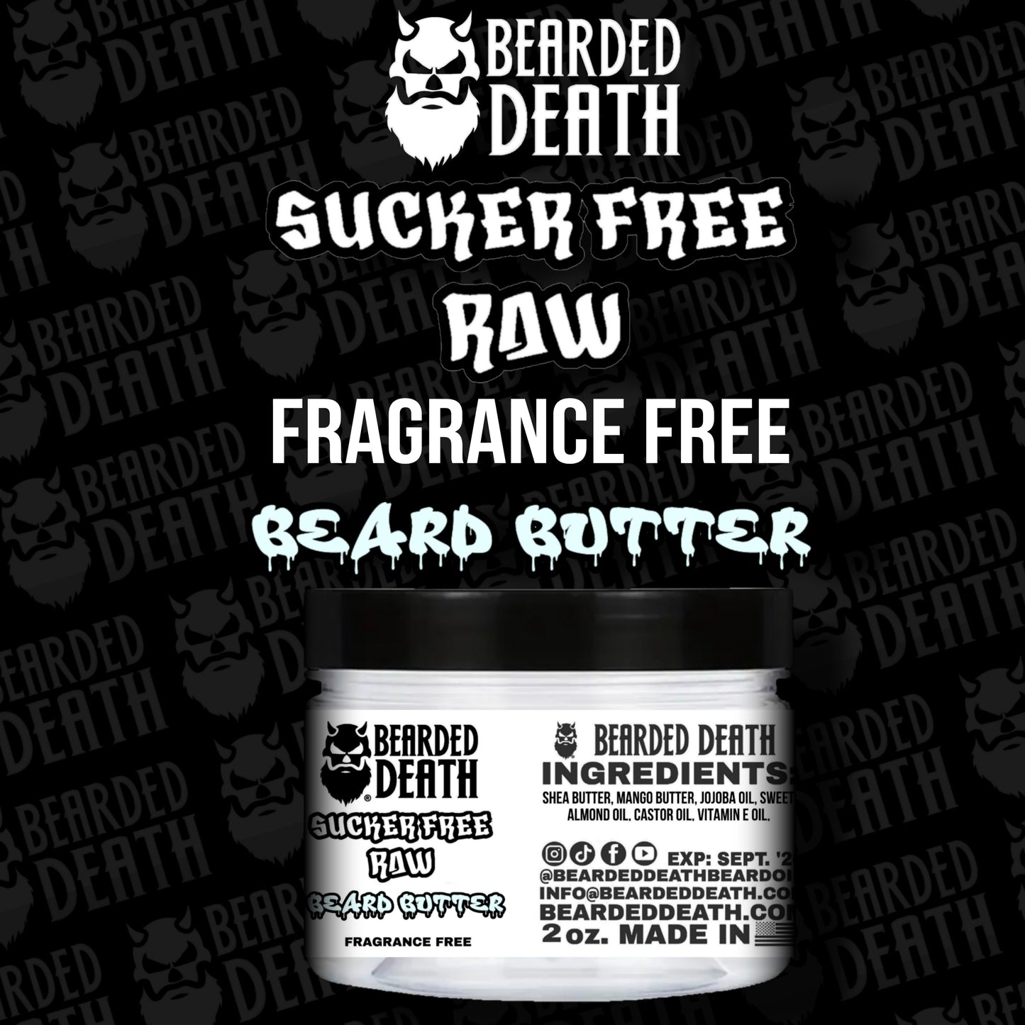 BEARDED DEATH SUCKER FREE RAW BEARD BUTTER 2 oz.