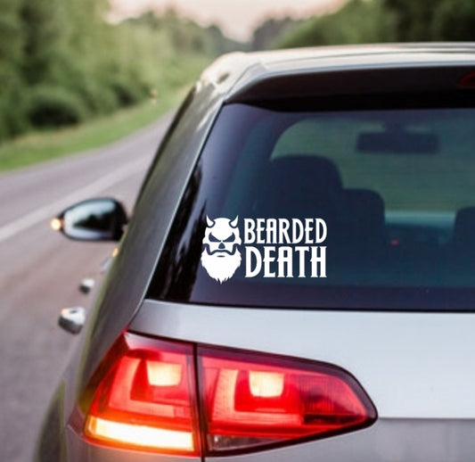 BEARDED DEATH AUTO WINDOW DECAL