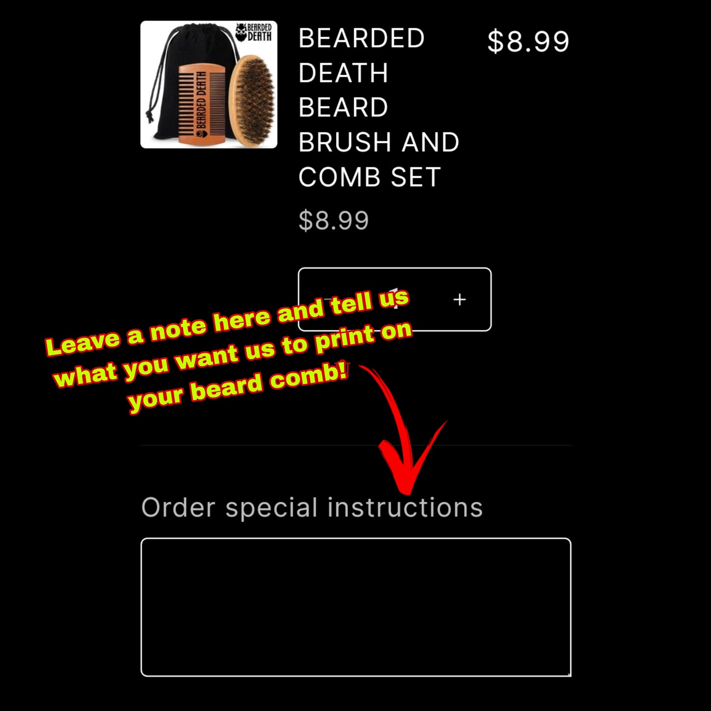 BEARDED DEATH BEARD BRUSH AND COMB SET