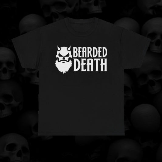 BEARDED DEATH 2.0 LOGO UNISEX HEAVY COTTON TEE