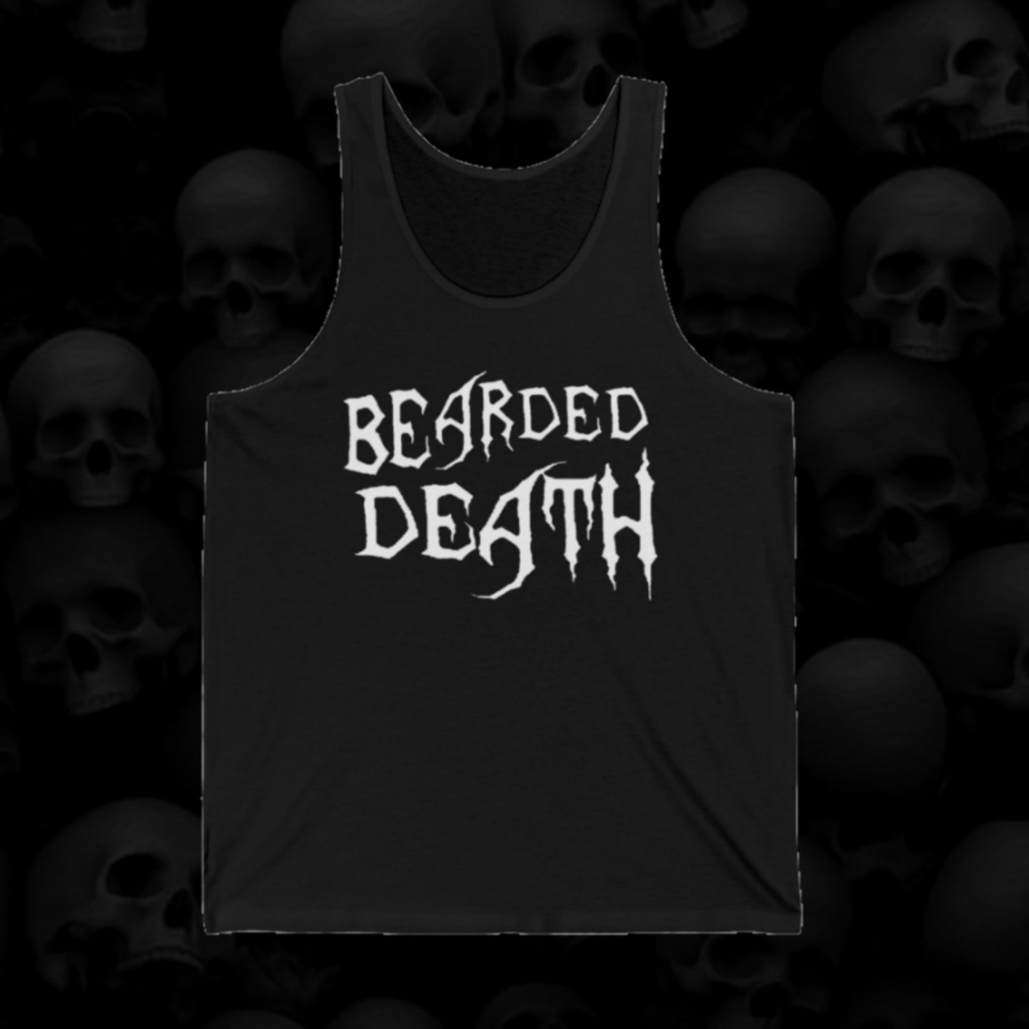 BEARDED DEATH METAL LOGO UNISEX JERSEY TANK TOP