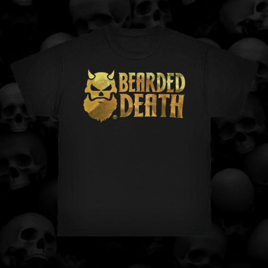 BEARDED DEATH GOLD FOIL 2.0 LOGO UNISEX HEAVY COTTON TEE