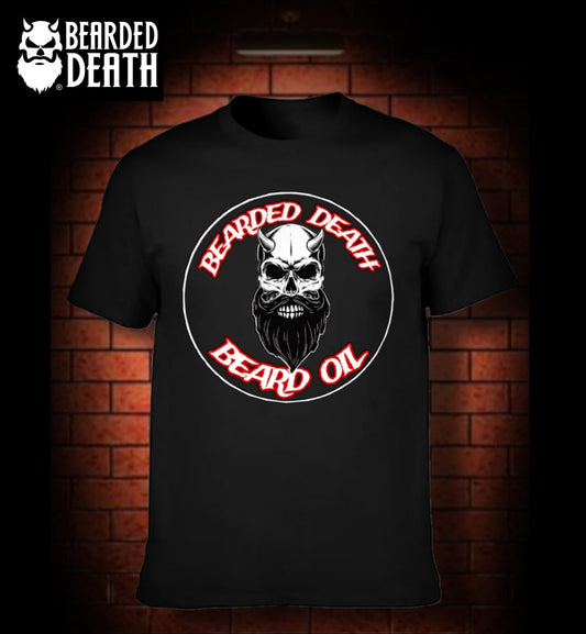 BEARDED DEATH BEARD OIL 1st LOGO LIMITED EDITION T SHIRT