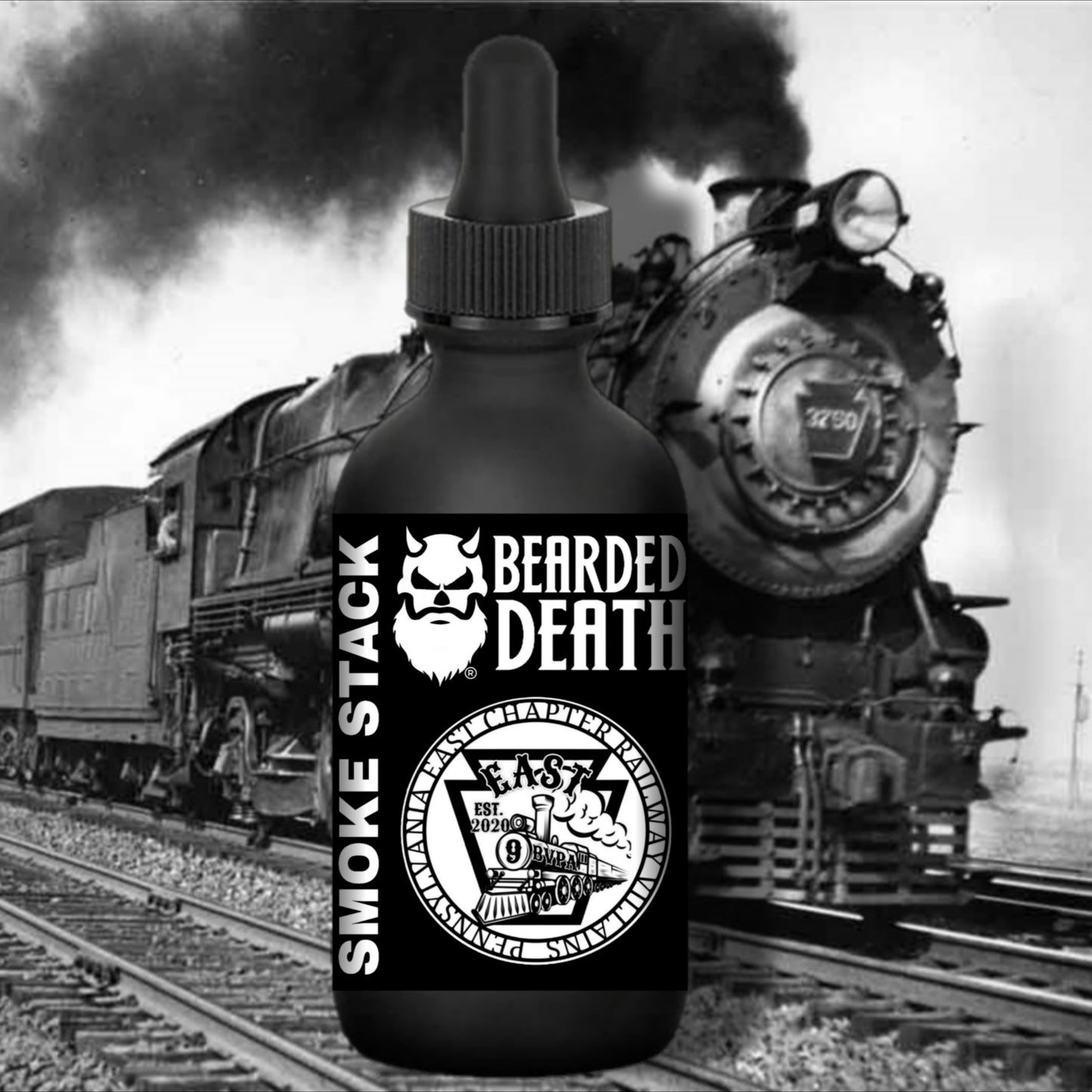 BEARDED DEATH/ BEARDED VILLAINS PA EAST SMOKE STACK COLLABORATION BEARD OIL 1 oz.