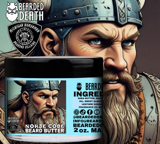 BEARDED DEATH/ MICHIGAN NORSEMEN NORSE CODE BEARD BUTTER 2 oz