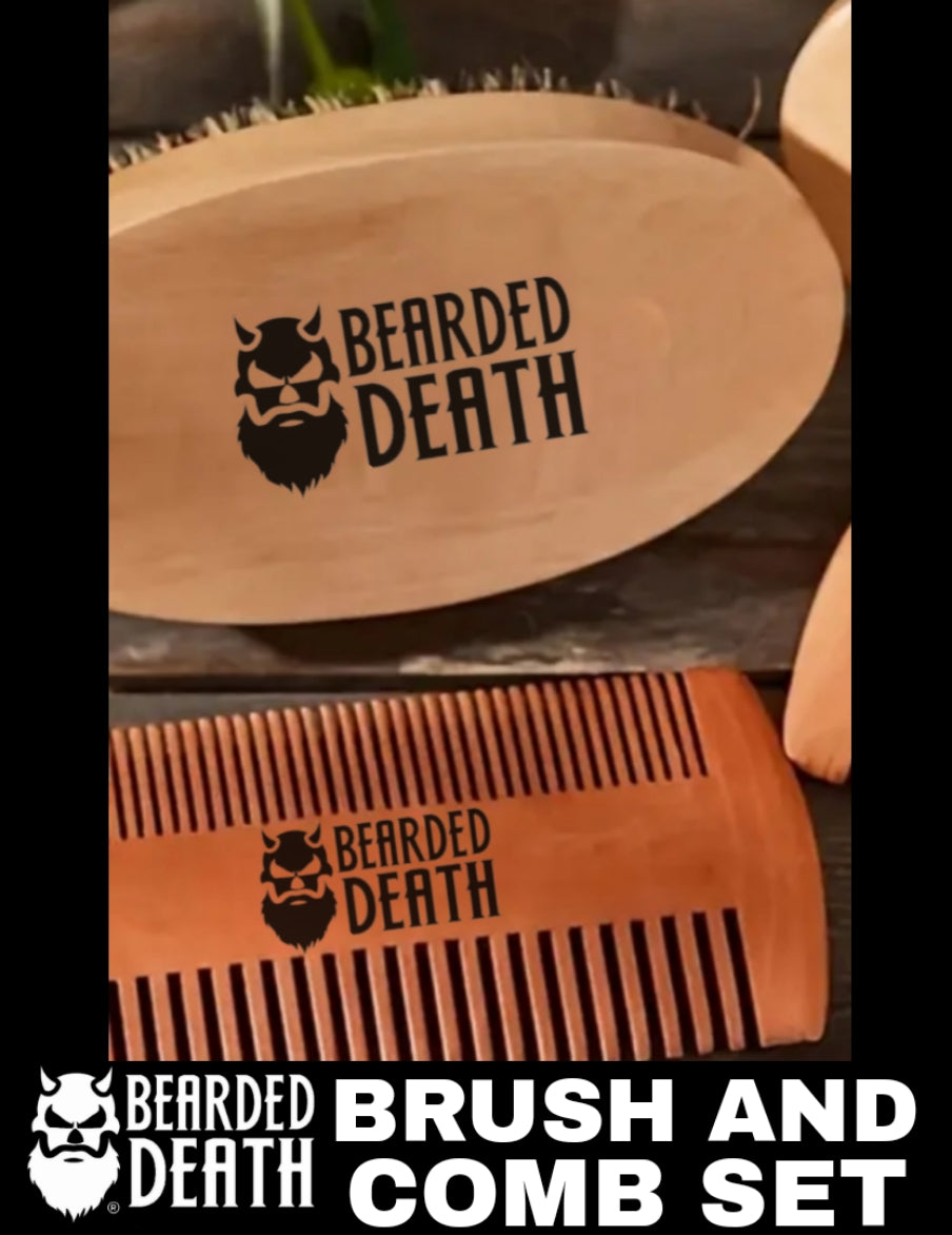 BEARDED DEATH BEARD BRUSH AND COMB SET