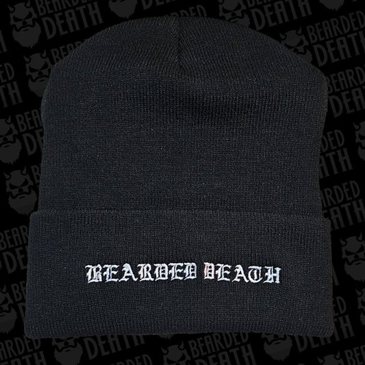 BEARDED DEATH EMBROIDERED KNIT BEANIE