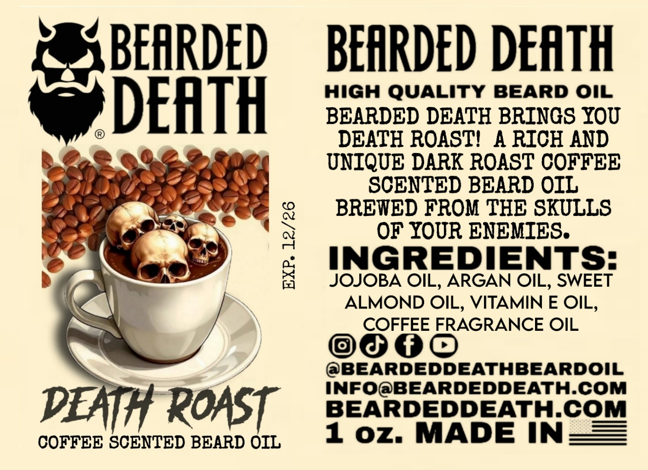 BEARDED DEATH DEATH ROAST COFFEE SCENTED BEARD OIL 1 oz