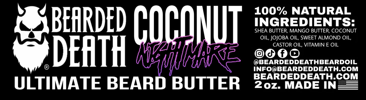 BEARDED DEATH COCONUT NIGHTMARE BEARD BUTTER 2oz.