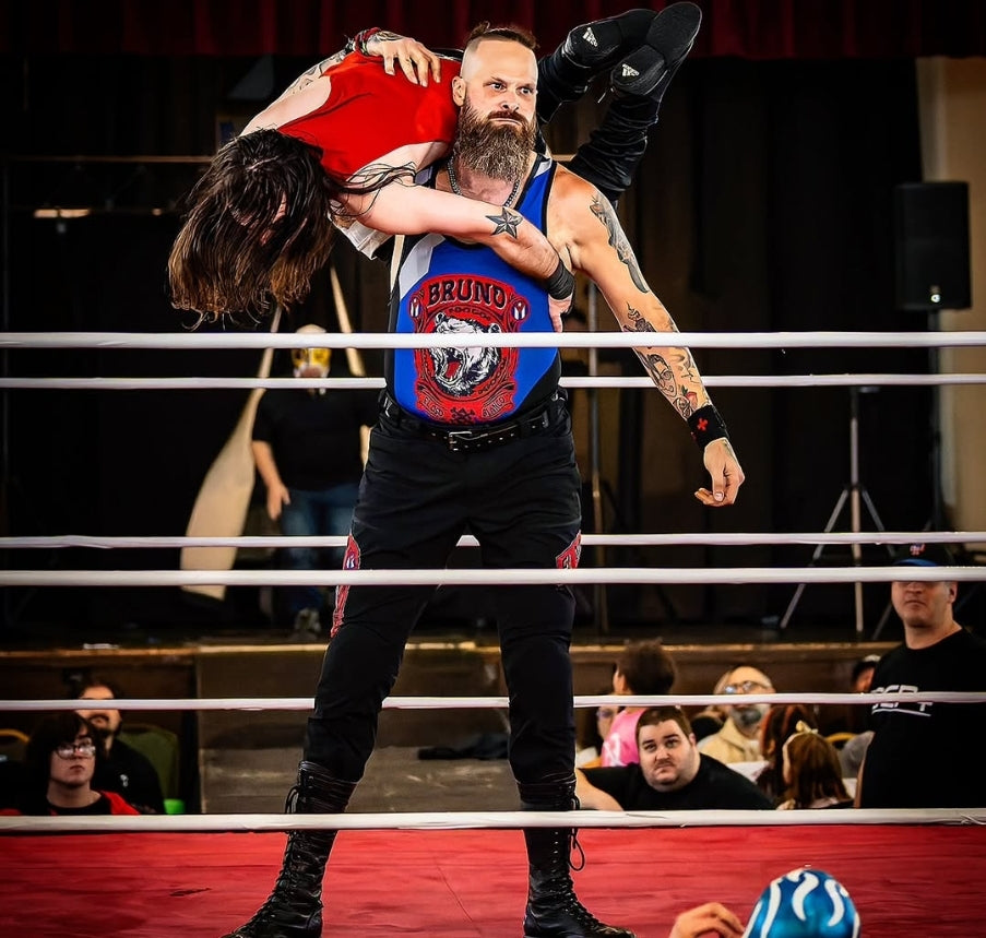 BEARDED DEATH/ EL OSO BLANCO PRO WRESTLER COLLABORATION T SHIRT