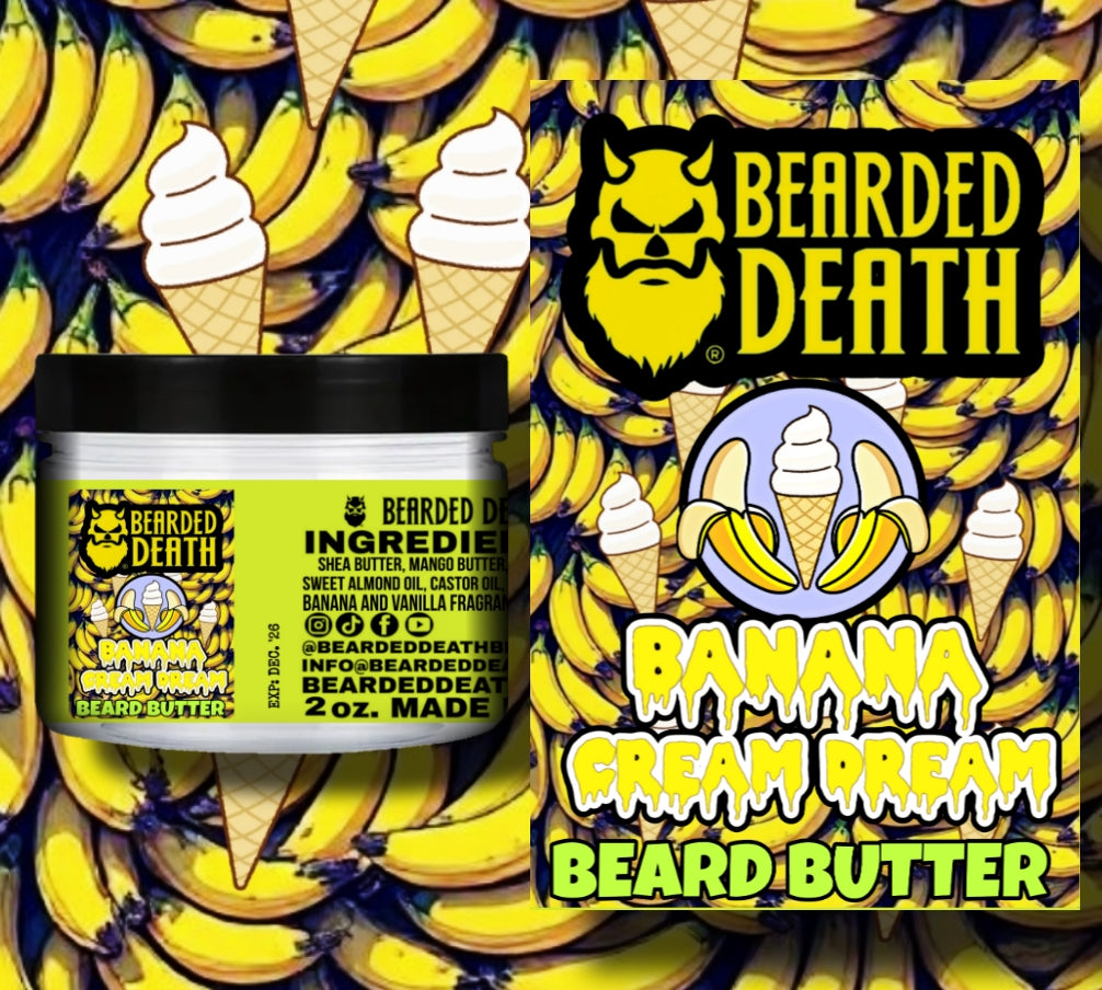 BEARDED DEATH BANANA CREAM DREAM BEARD BUTTER AND BEARD OIL SET