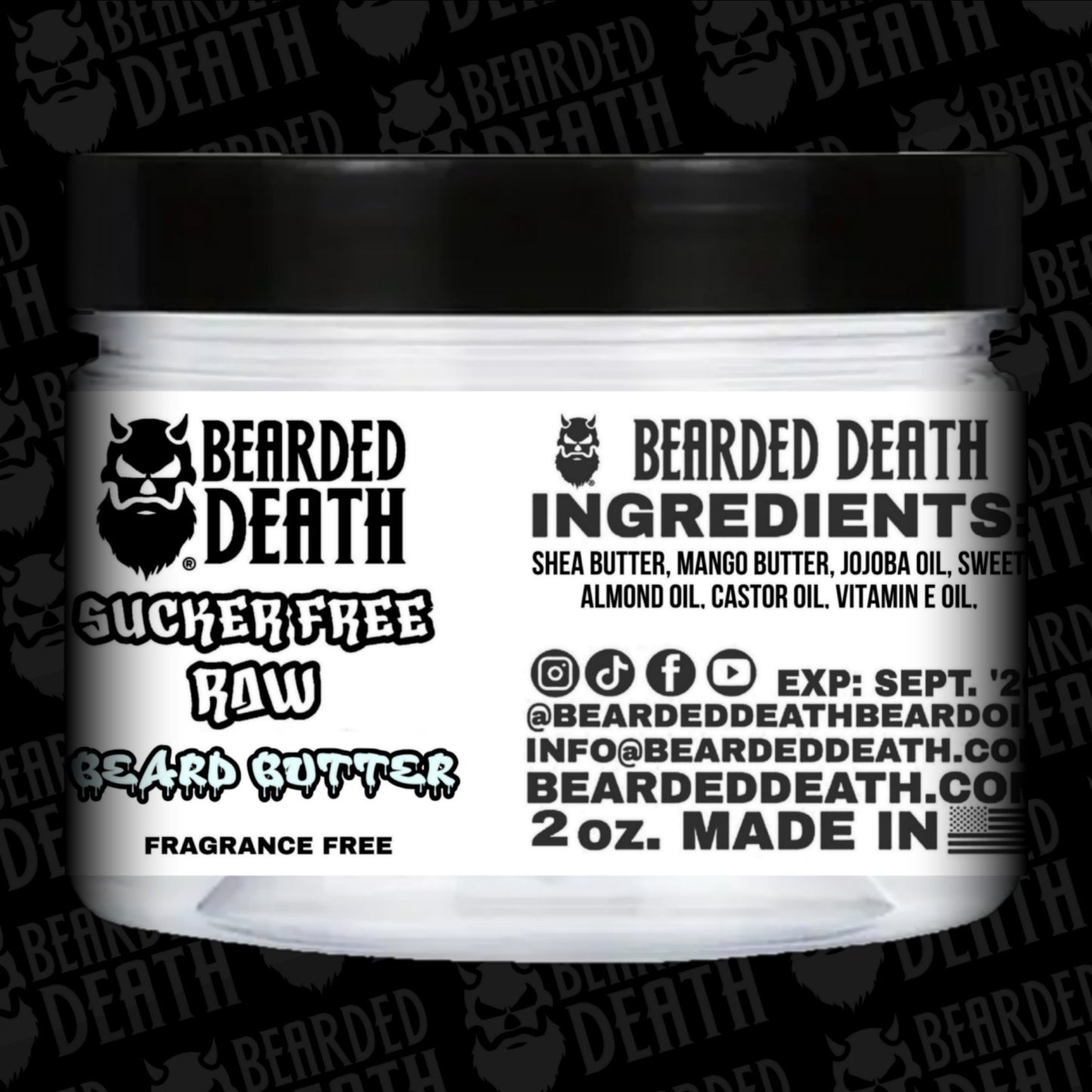 BEARDED DEATH SUCKER FREE RAW BEARD BUTTER 2 oz.