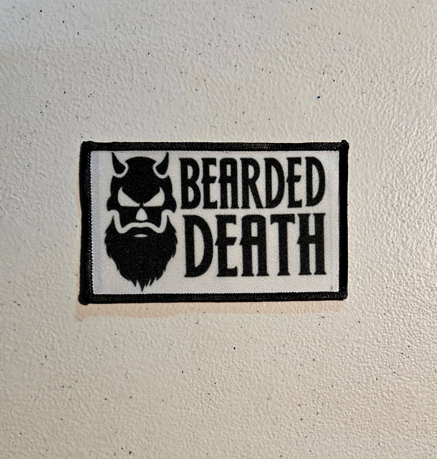 BEARDED DEATH IRON ON PATCH