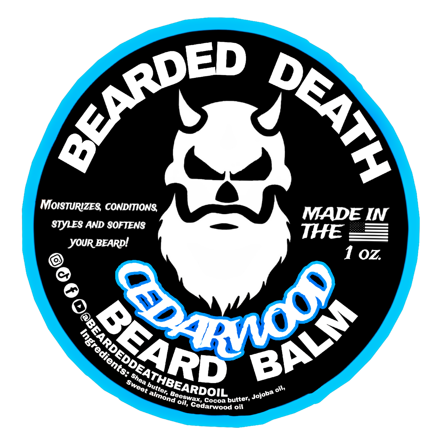 BEARDED DEATH CEDARWOOD SCENTED BEARD BALM 1 oz.