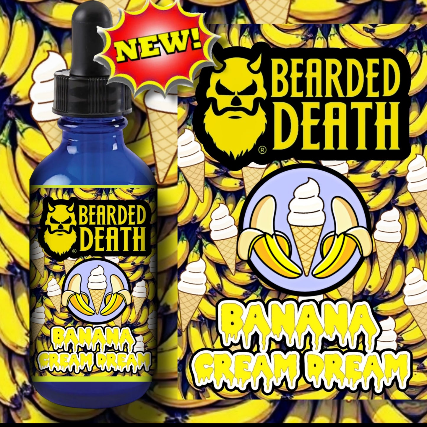 BEARDED DEATH BANANA CREAM DREAM BEARD BUTTER AND BEARD OIL SET