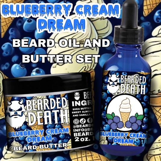 BEARDED DEATH BLUEBERRY CREAM DREAM BUTTER AND BEARD OIL SET