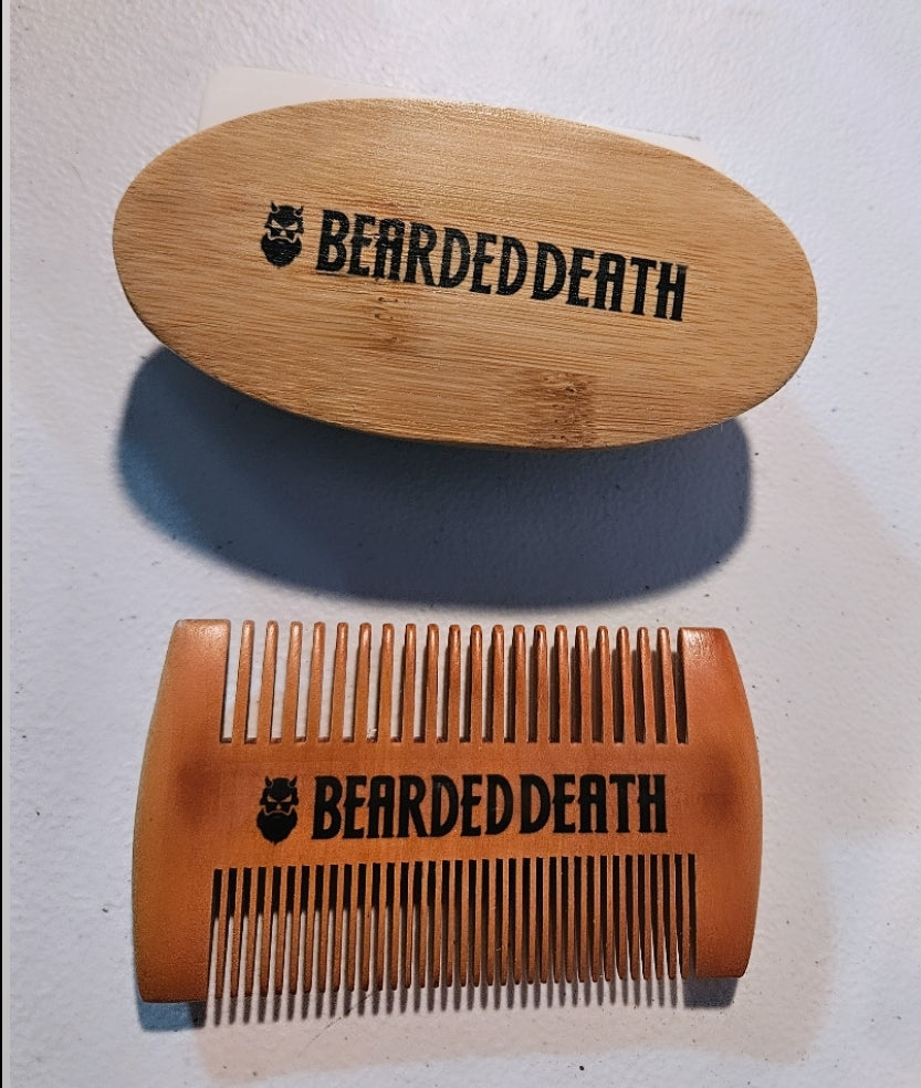 BEARDED DEATH BEARD BRUSH AND COMB SET