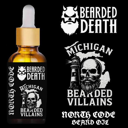 BEARDED DEATH/ MICHIGAN BEARDED VILLAINS NORTH CODE COLLABORATION BEARD OIL 1 oz.