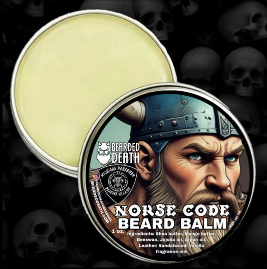 BEARDED DEATH/ MICHIGAN NORSEMEN NORSE CODE COLLABORATION BEARD BALM 1 oz.