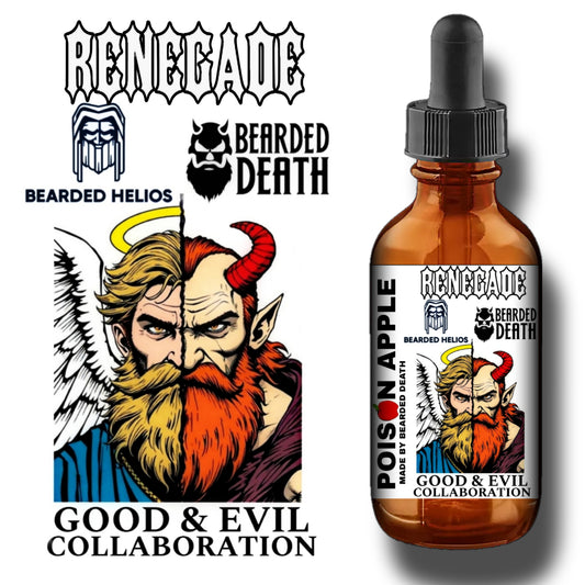 BEARDED DEATH/ BEARDED HELIOS/ RENEGADE BEARD CLUB POISON APPLE COLLABORATION BEARD OIL 1 oz