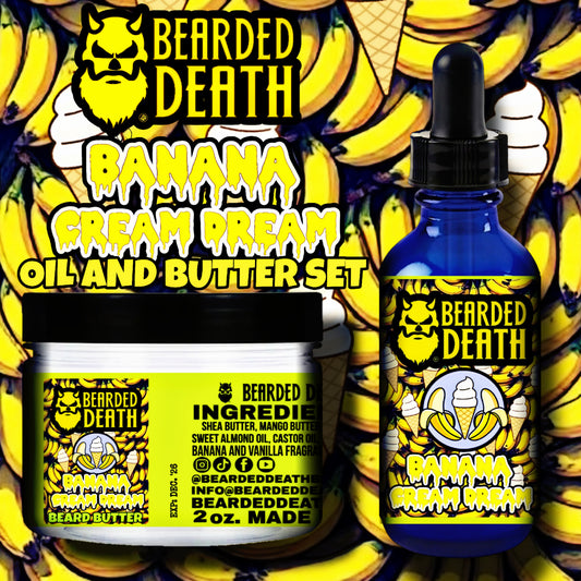 BEARDED DEATH BANANA CREAM DREAM BEARD BUTTER AND BEARD OIL SET