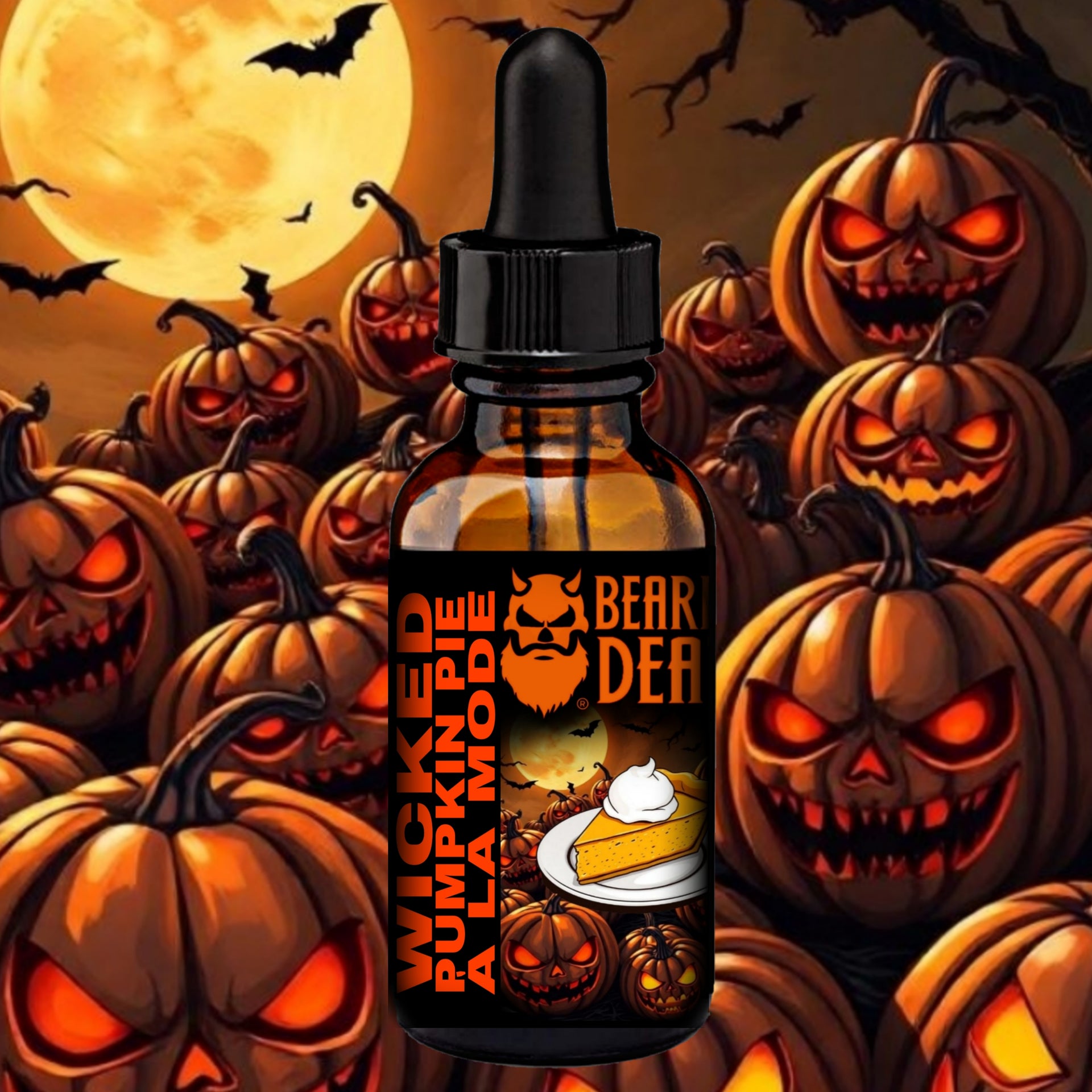BEARDED DEATH WICKED PUMPKIN PIE Á LA MODE BEARD OIL 1oz. – BEARDED DEATH  BEARD OIL
